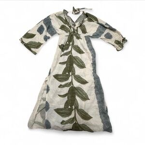 Elegant Green and Blue Maxi Dress